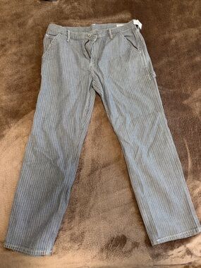 GAP Men's Herringbone Relaxed Straight Carpenter Jeans - Light Blue